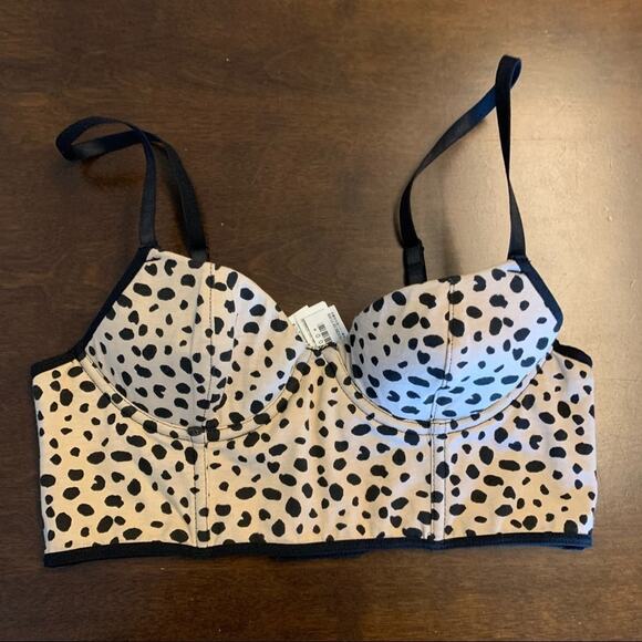Forever 21 Cheetah Leopard Animal Print Longline Bra 34A - Picture 1 of 5